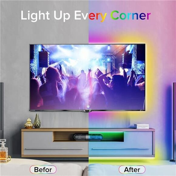 65.6ft Smart Music Sync Color Changing Led Light Strips - Picture 8 of 14